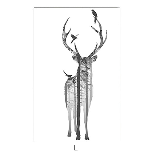 Fashion Nordic Simple Deer Oil Painting Ink Painting Picture