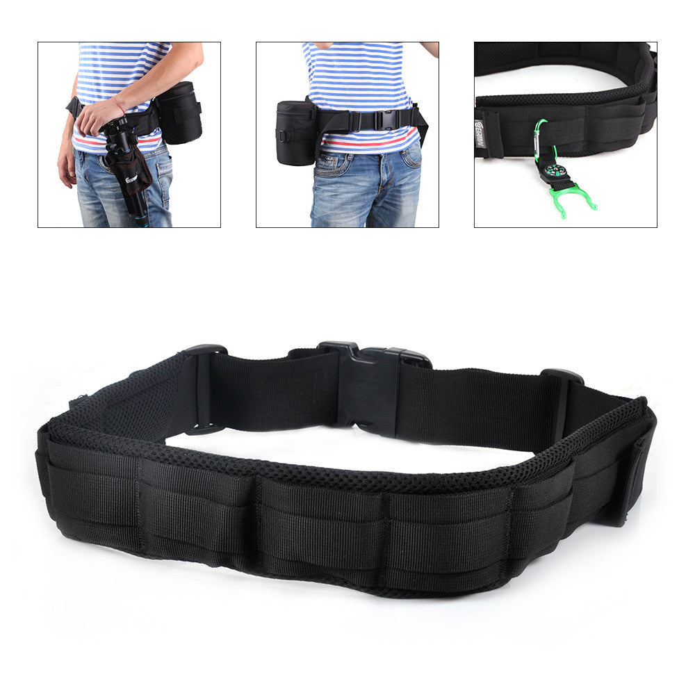 Photo DSLR Padded Camera Waist Belt Lens Bag Holder Case
