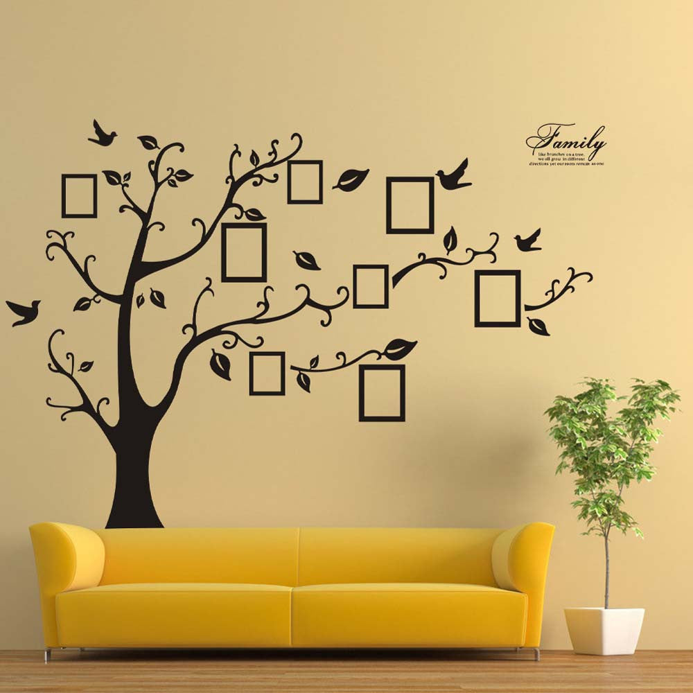 180*250cm 3D DIY Photo Tree PVC Wall Decals Adhesive Wall Stickers Mural Art Home Decor